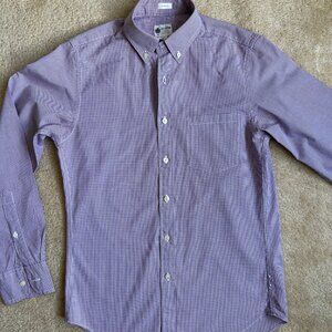 Tailored Fit J.Crew Purple and White Gingham Button-Down Men's Shirt Size XS